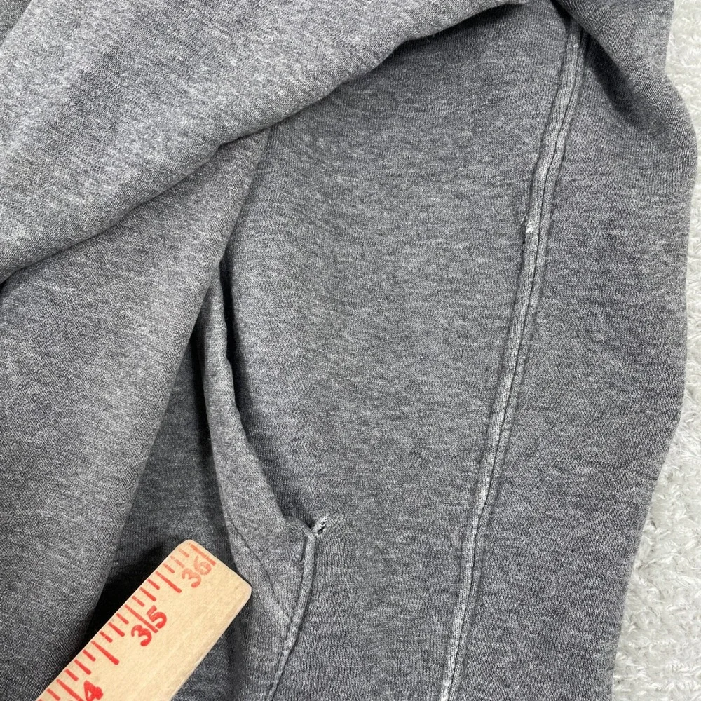 Nike‎ Fleece Hoodie Mens XL Charcoal Gray Distressed Pullover Logo